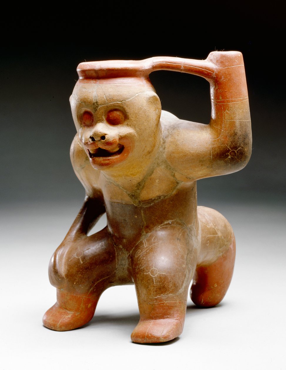 Nádoba s podobiznou opice, 1-300 (keramická) od Guanacaste Nicoya Culture
