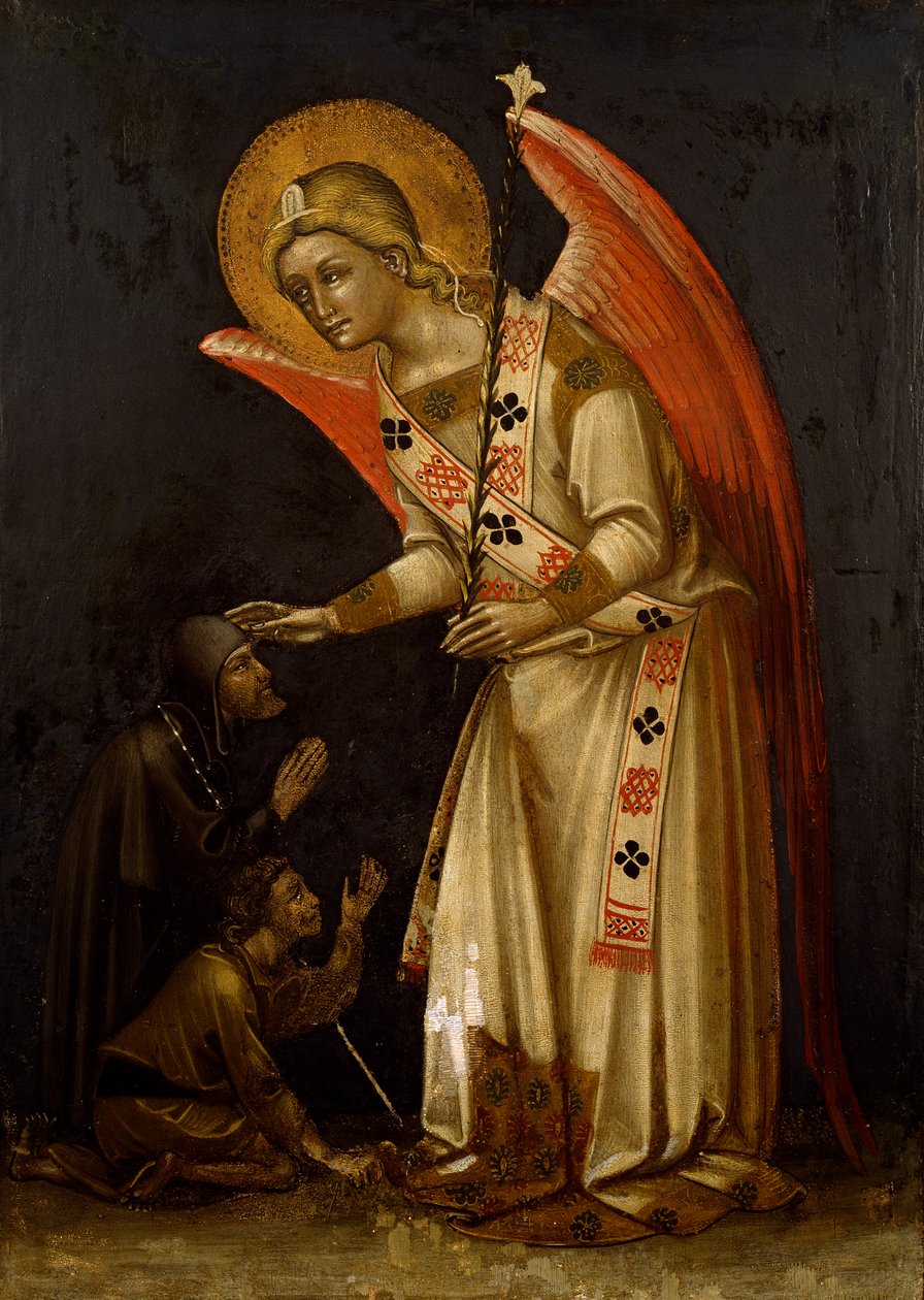 Angel, cca 1354, od Guarienta (aktivní 1338-zemřel v roce 1367 nebo 1370), freska od Guariento di Arpo