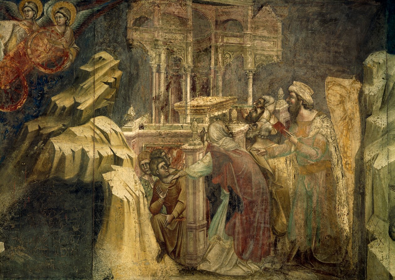 Epizoda ze Starého zákona od Guarienta di Arpa (aktivní 1338 - zemřel 1367 nebo 1370), freska z Cappella dei Carraresi, Padova, Itálie. od Guariento di Arpo