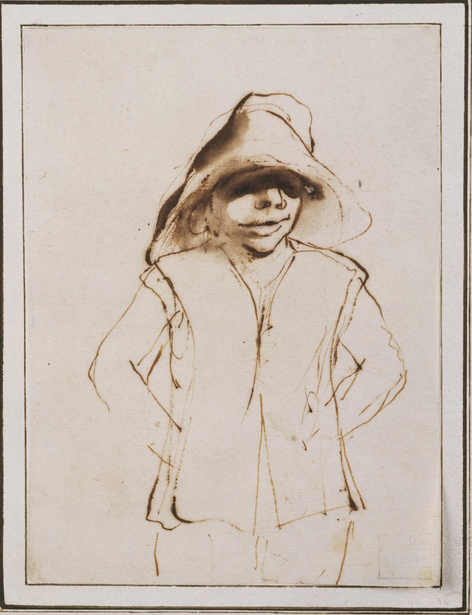 Chlapec ve velkém klobouku od Guercino