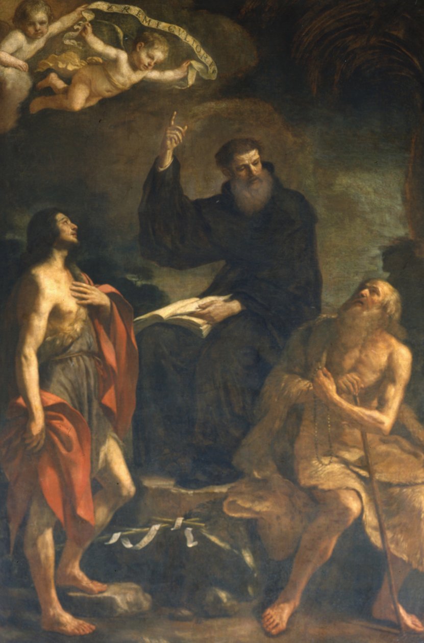 Svatý Augustin, svatý Jan a svatý Jeroným od Giovanni Francesco Barbieri