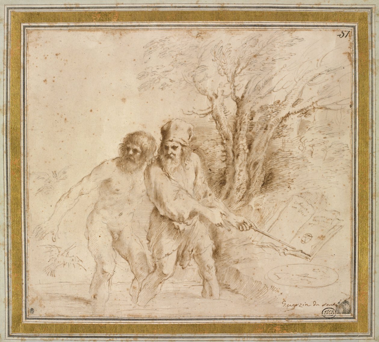 Astrologický předmět, 40. léta 17. století (železný inkoust na papíře) od Giovanni Francesco Barbieri