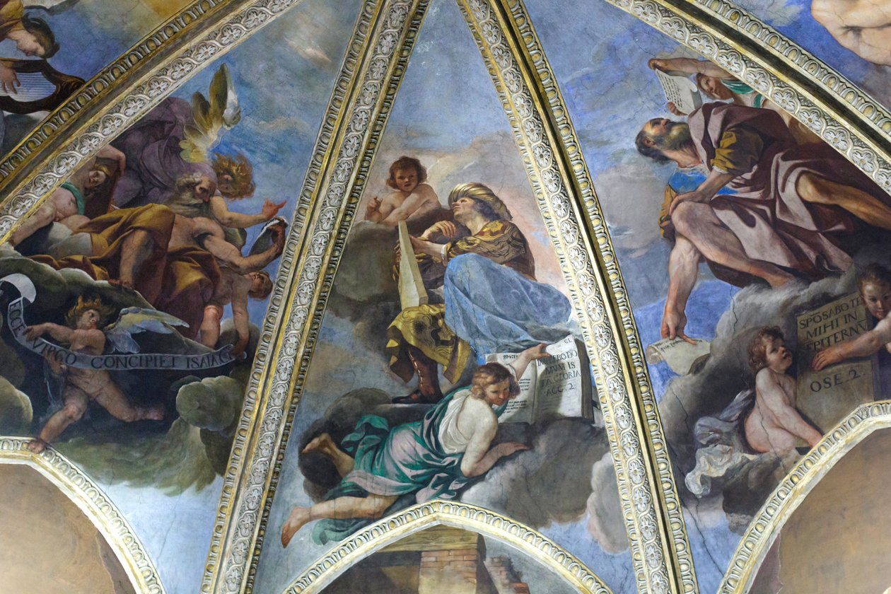 Freska zobrazující proroka Aggea nebo Aggea od Guercino (1591-1666)