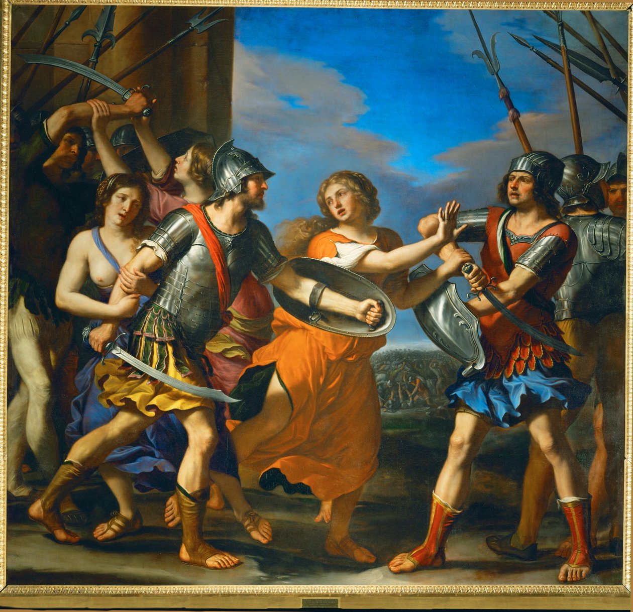Hersilia odděluje Romula a Tatiuse, krále Sabinů... od Guercino (1591 1666)