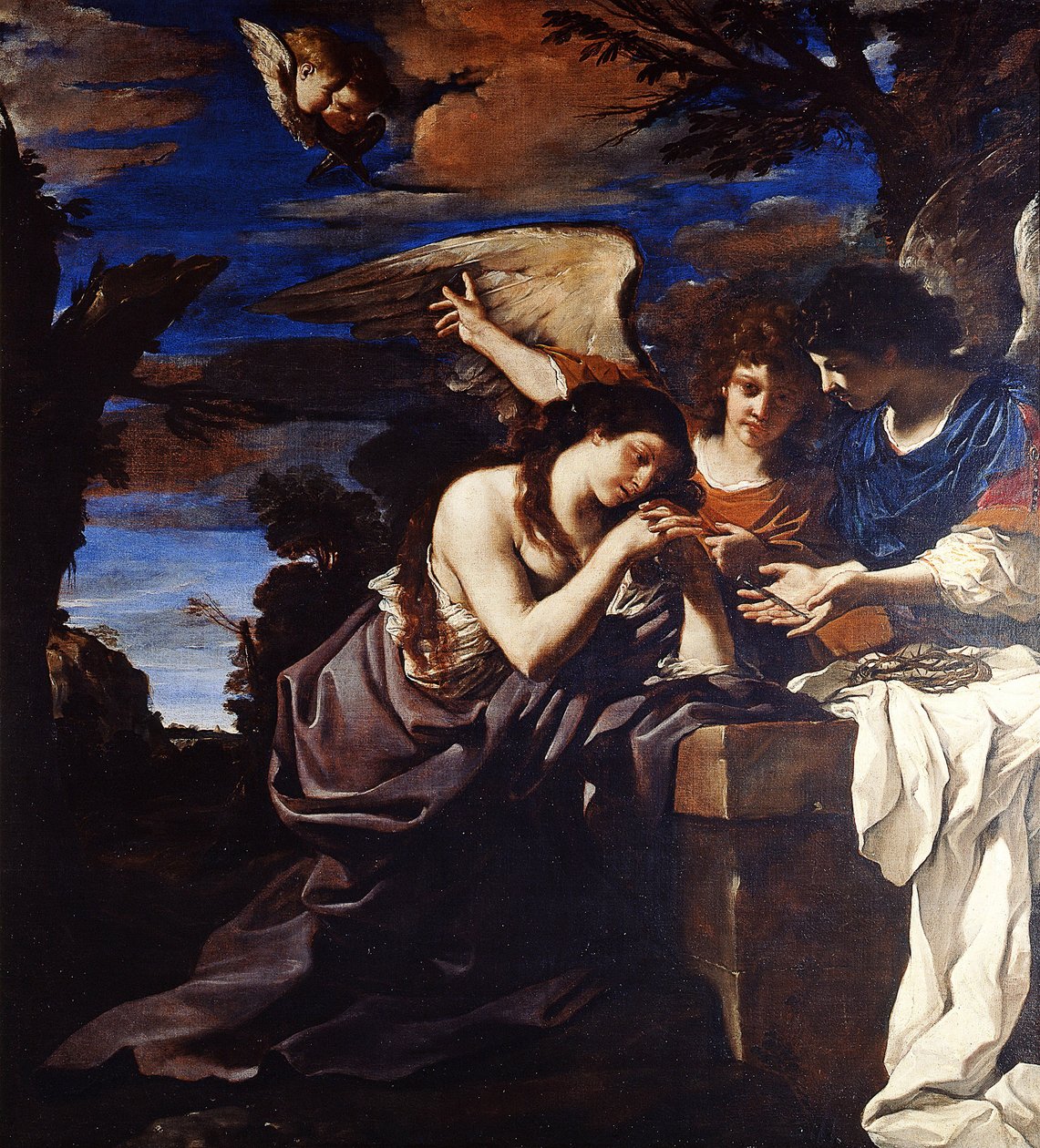 Kající Marie Magdalena se dvěma anděly od Guercino (1591 1666)