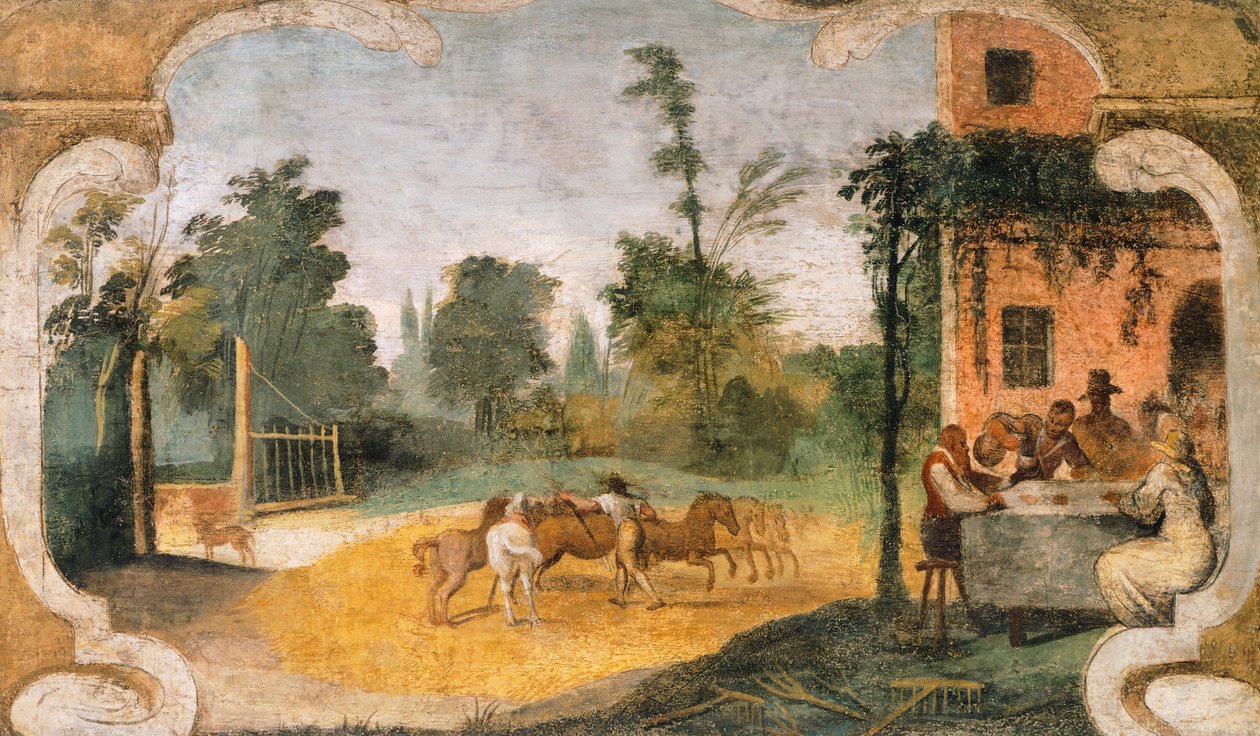 Mlácení, Giovanni Francesco Barbieri známý jako Guercino (1591-1666). od Guercino