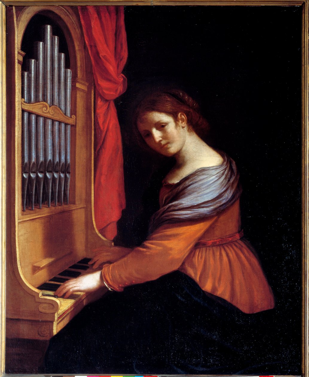 Svatá Cecile. Obraz Barbieri Giovanni Francesco dit Le Guerchin (1591-1666) od Guercino