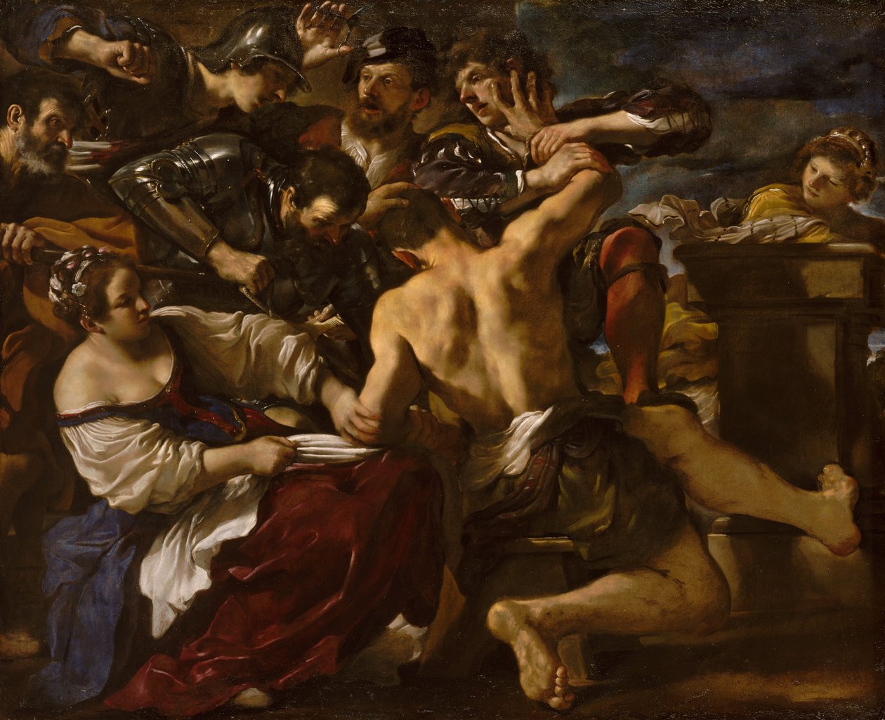Samson zajat Filištíny od Guercino (1591 1666)