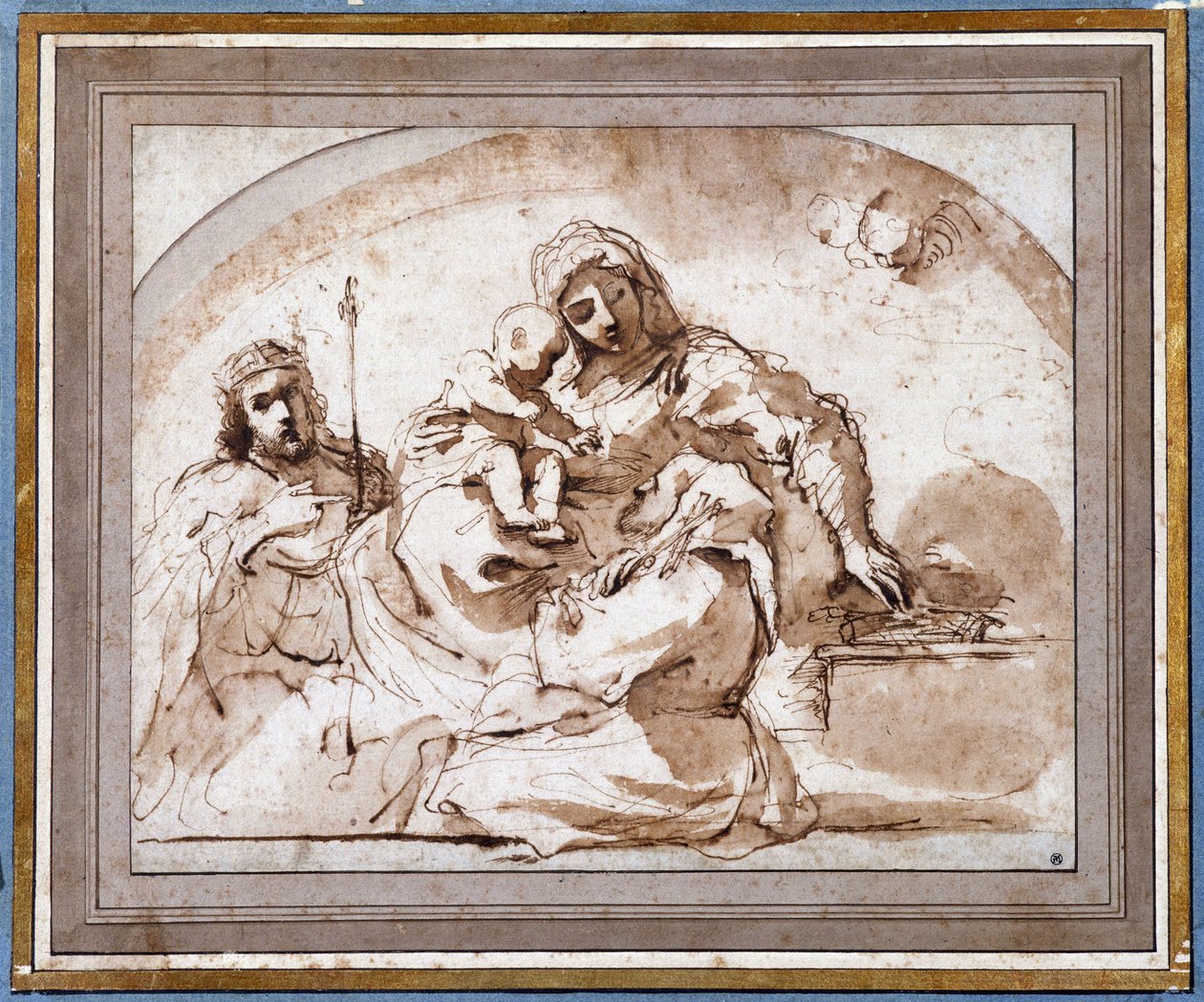 Panna má dítě se Saint Louis a Saint Francois od Guercino