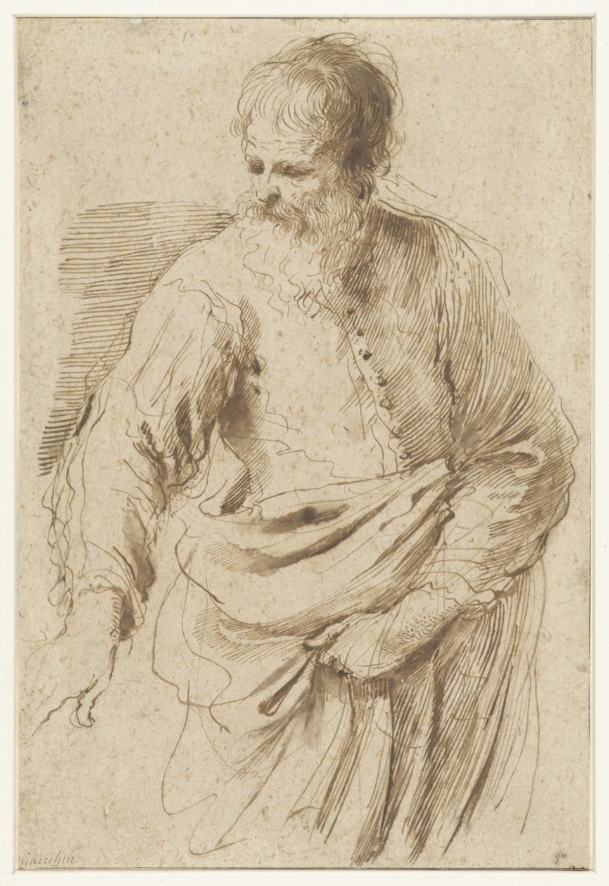 stojící starý muž od Guercino (attributed to)