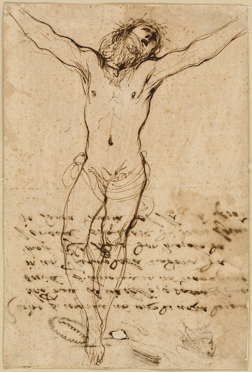 Kristus na kříži: Studie na téma Ukřižování se svatými od Guercino