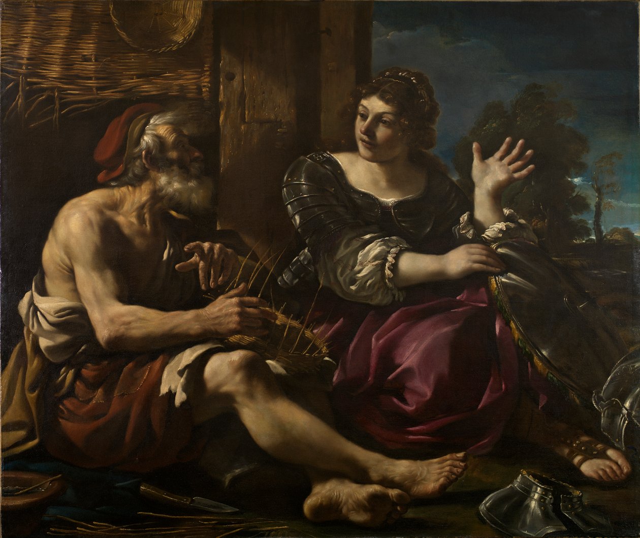 Erminia a pastýř, 20. léta 17. století od Guercino