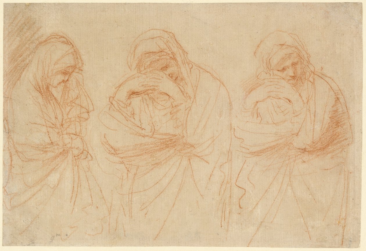 Madonna Mourning: Studie k pohřbení Krista od Guercino