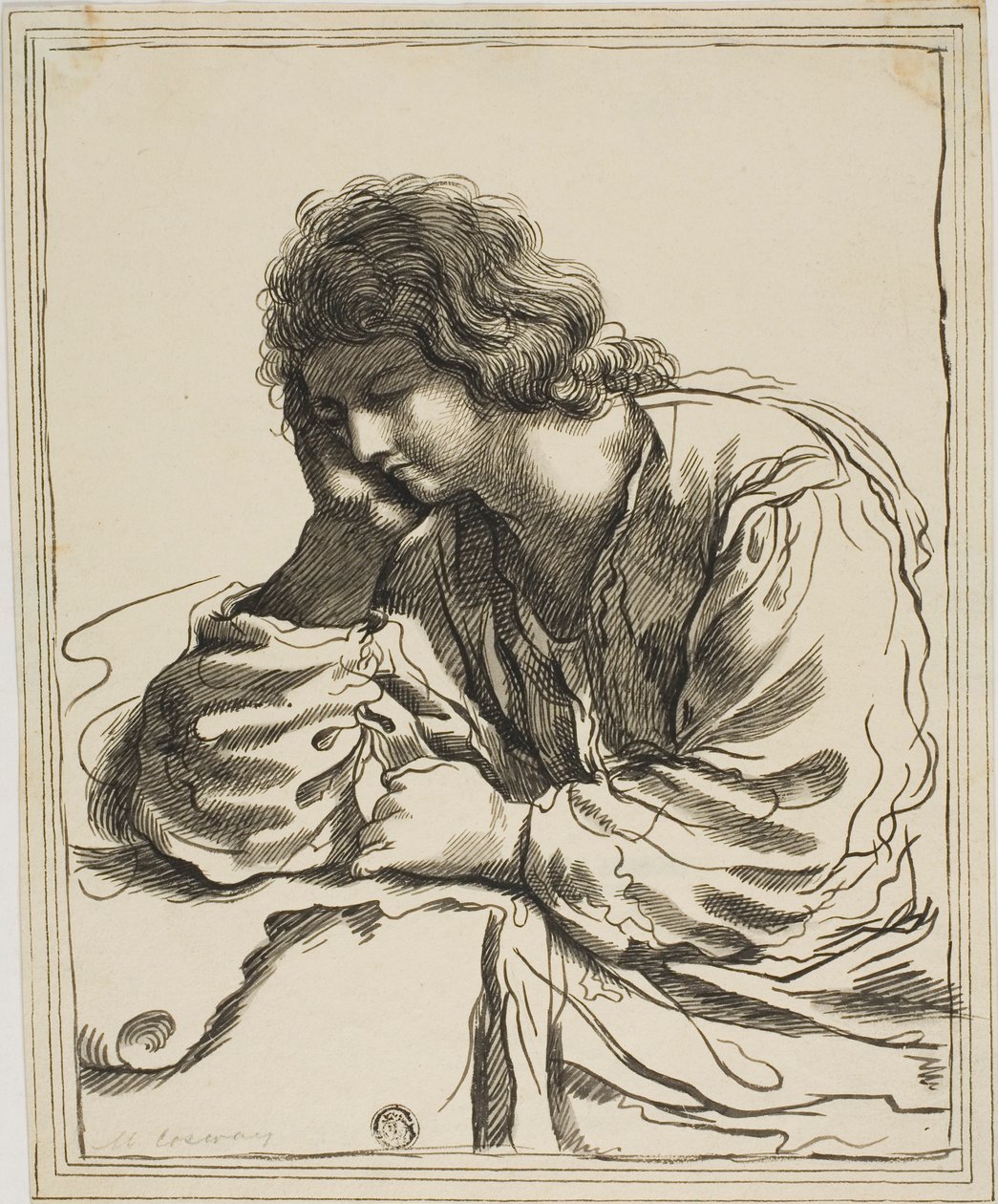 Svatý Jan Evangelista v meditaci od Guercino
