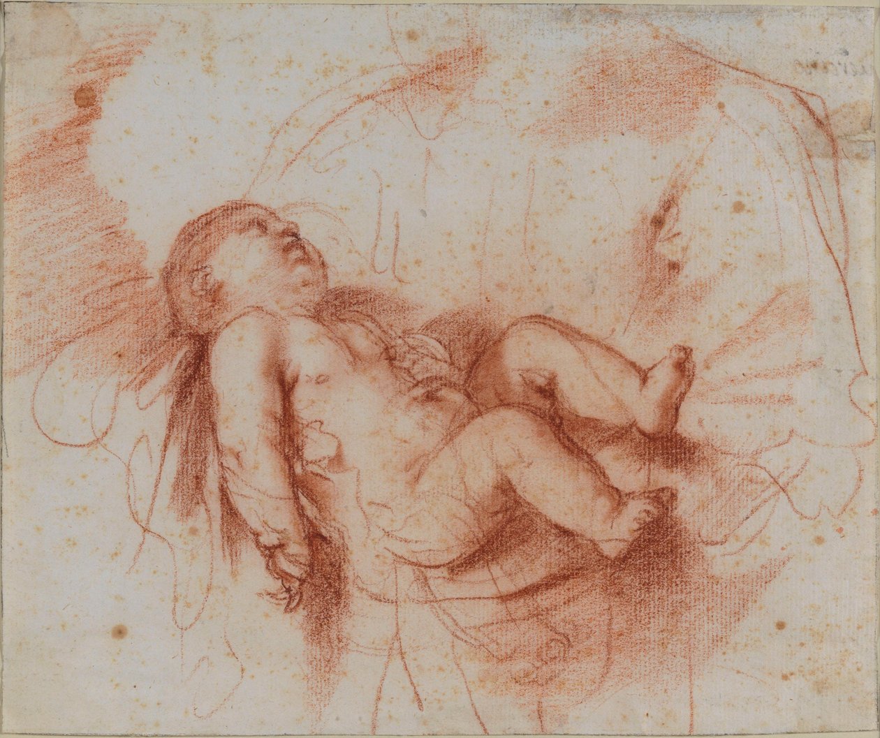 Studie des Jesuskindes, gehalten von Heiligem Simeon od Guercino
