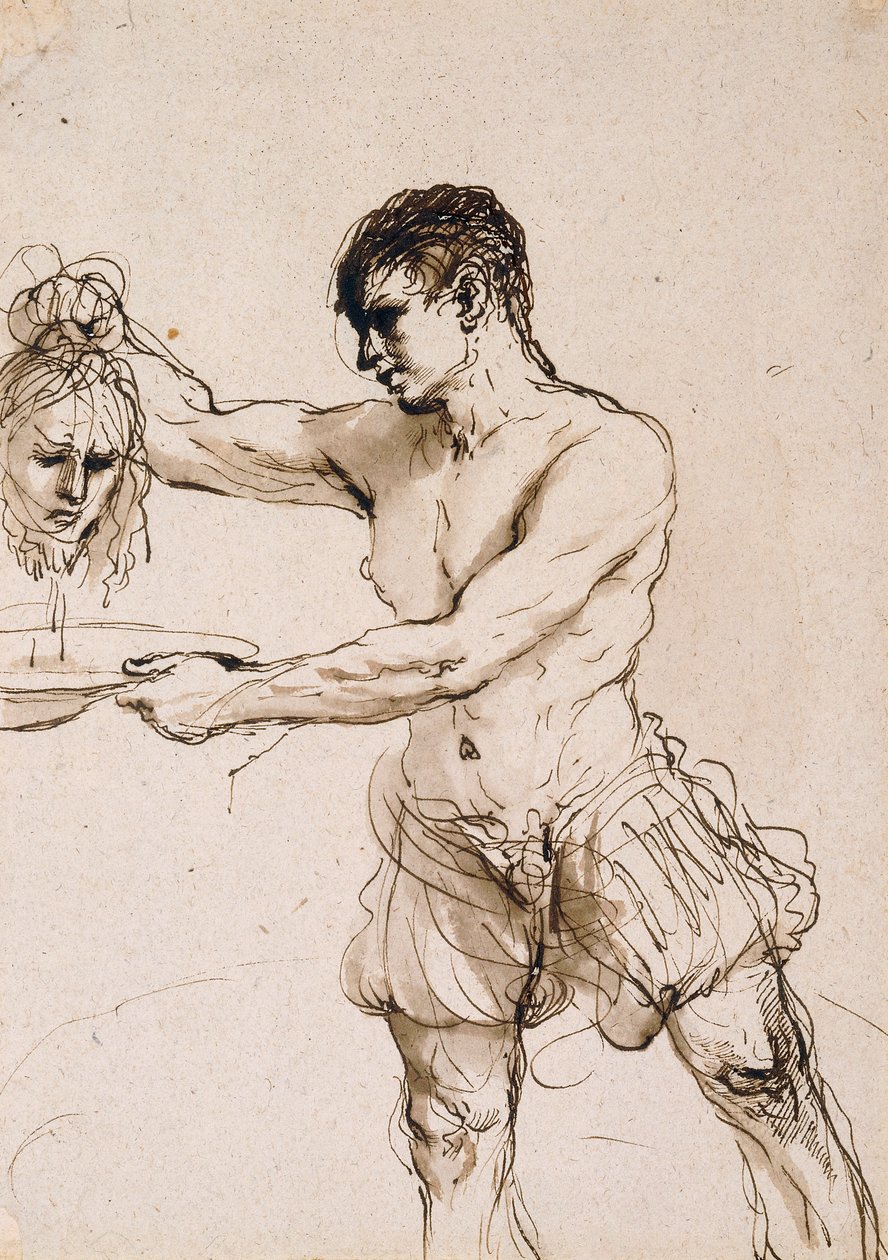 Kat drží hlavu svatého Jana Křtitele, c.1637 od Guercino