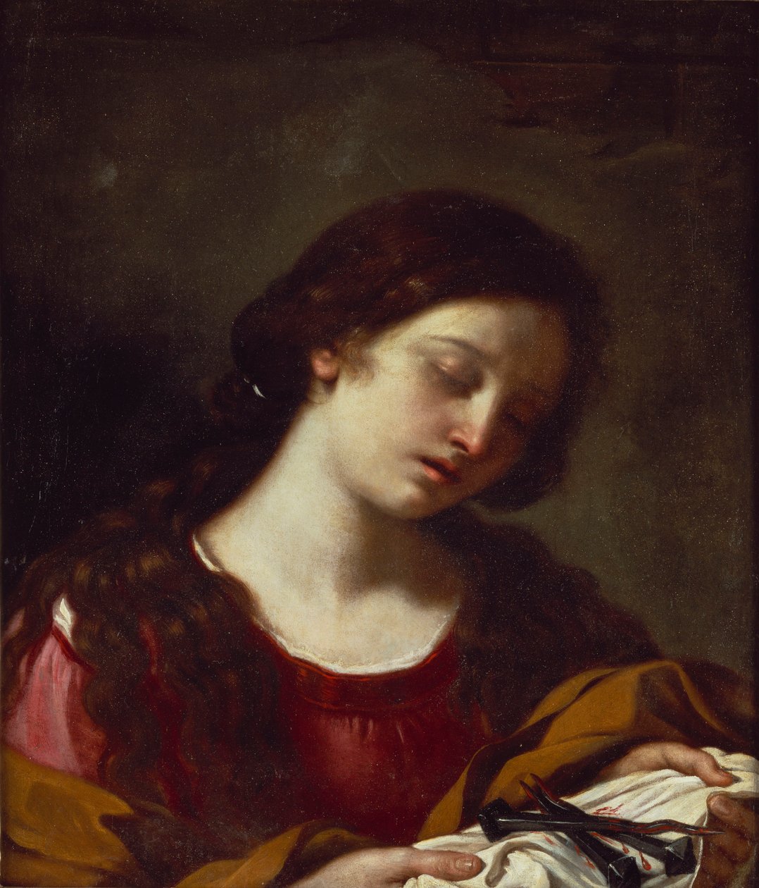 Magdalena uvažuje o hřebech vášně od Guercino