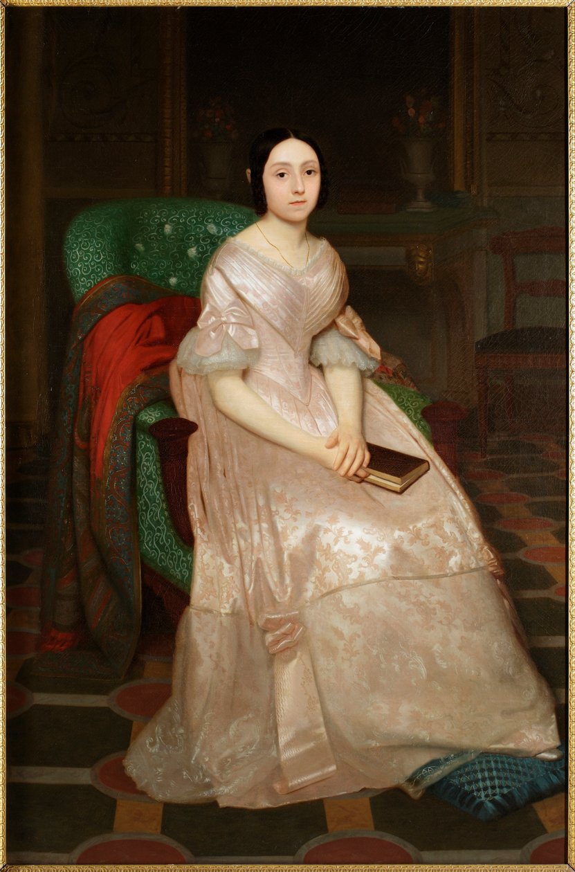 Portrét markýzy Emilia Negrone Centurione, Genesis noble Obraz Giuseppe Frascheri (1809-1886) od Guglielmo Castoldi