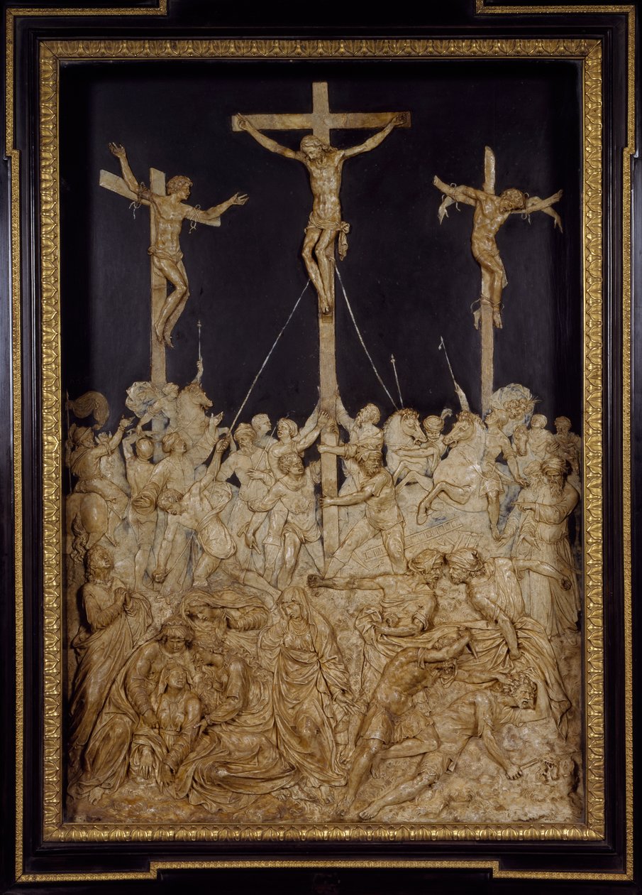 Ukřižování, připisováno Guglielmu della Porta (1515-1577), voskový reliéf, Itálie od Guglielmo della Porta