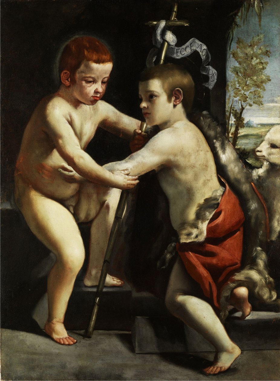 Jezulátko s chlapcem Johnem od Guido Cagnacci