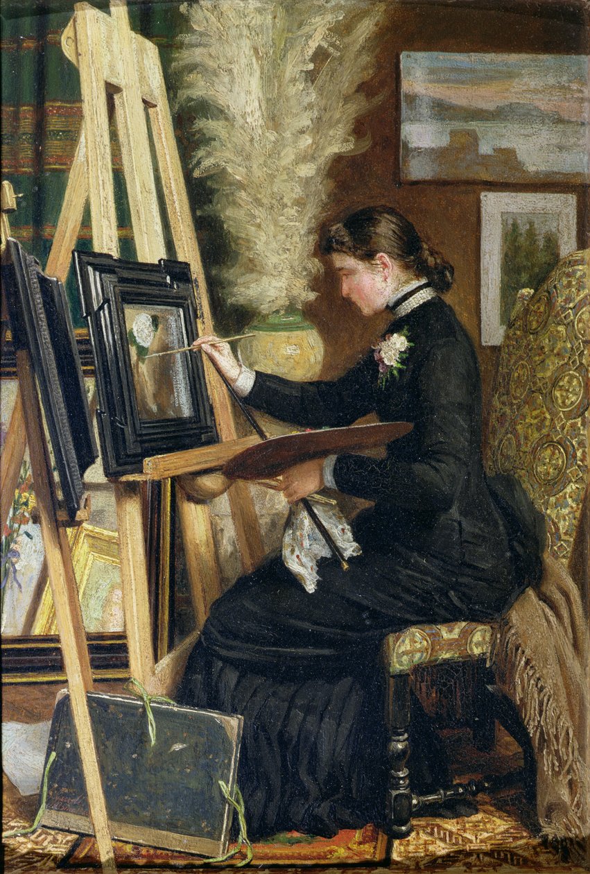 Portrét Josephine Gillow malby na stojanu, 1880 od Guido Guidi