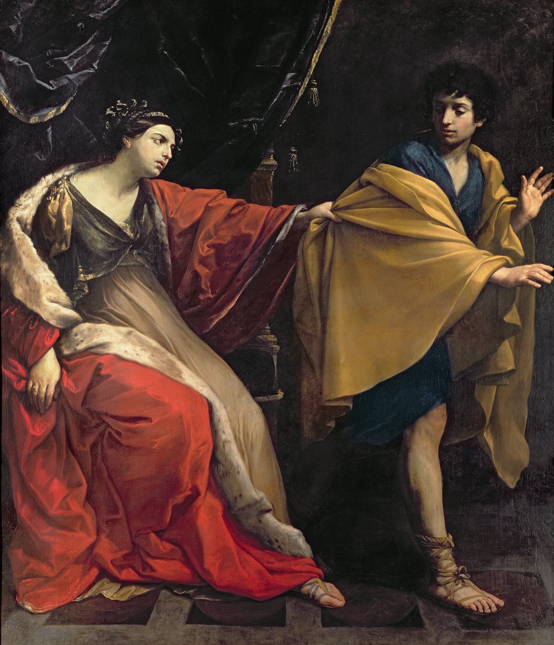 Josefa a Potifarova žena, kolem roku 1626 od Guido Reni
