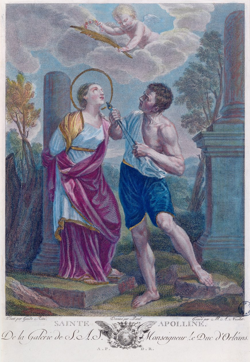 St. Apollonia (barevná rytina) od Guido Reni
