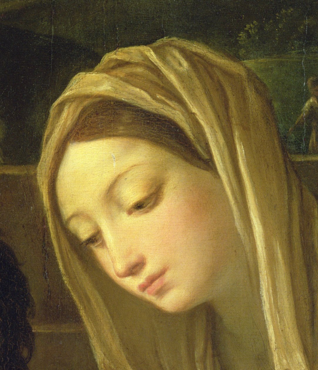Klanění pastýřů, detail Panny Marie, kolem 1640-42 (detail 35651) od Guido Reni