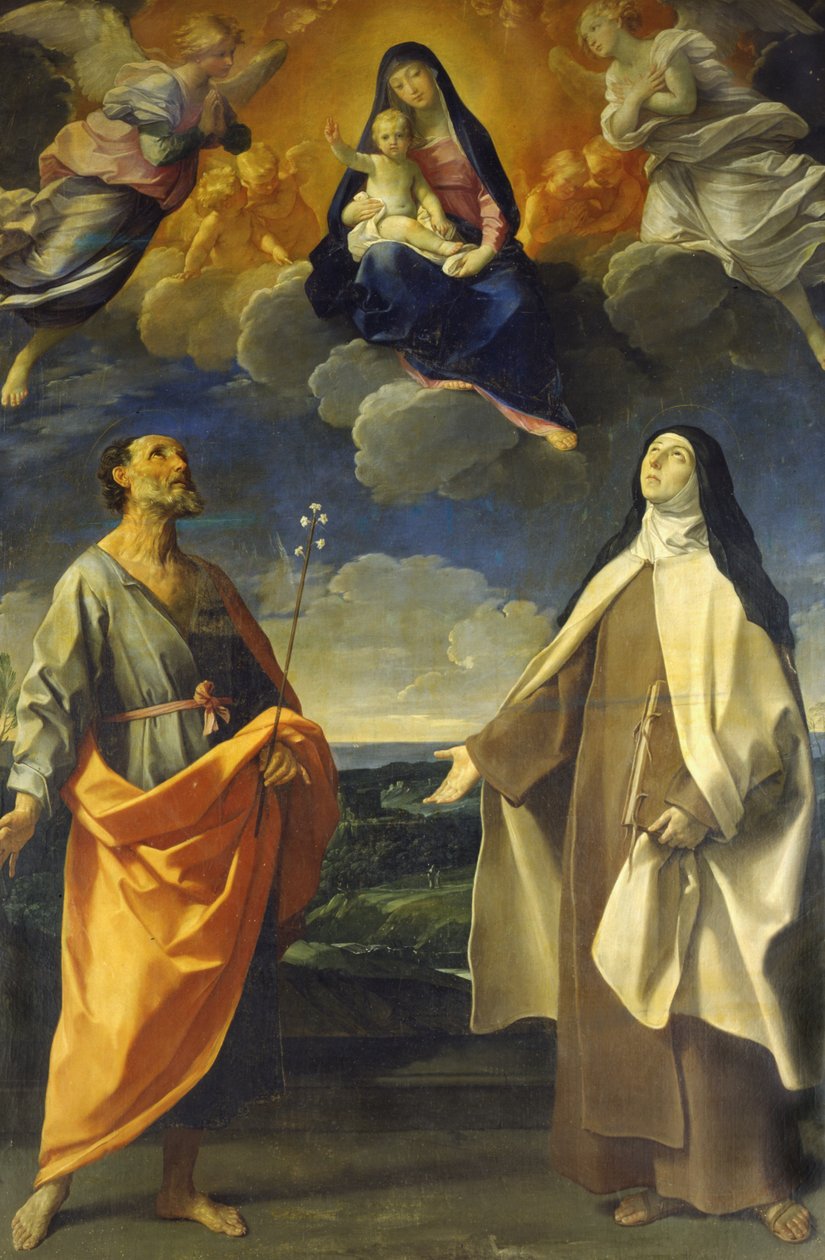 Panna s dítětem se svatým Antonínem a svatou Terezou od Guido Reni