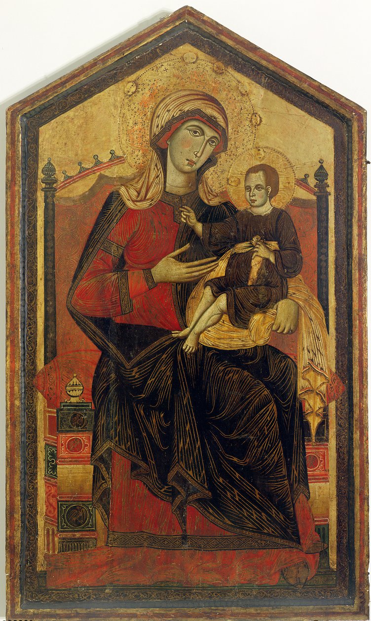 Madonna a dítě na trůnu (tempera na panelu) od Guido da Siena