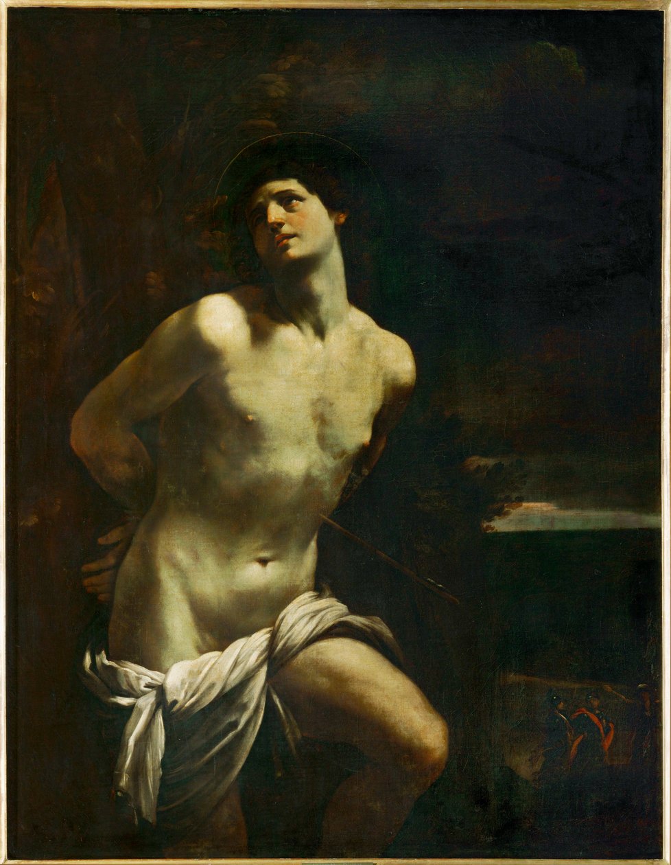 Saint Sebastien martyre dans un paysage - Svatý Šebestián v krajině ... od Guido (follower of) Reni