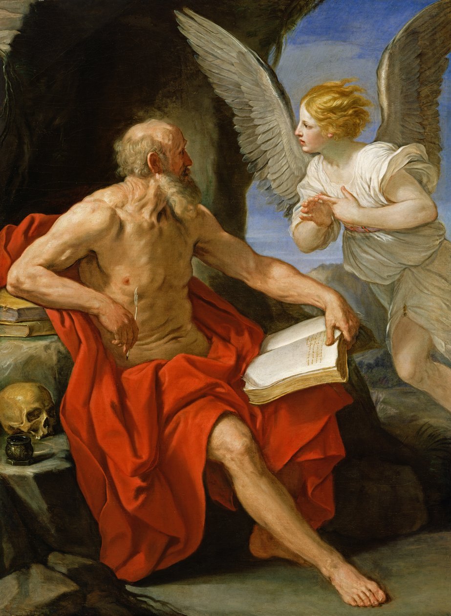 Anděl se zjevuje sv. Jeronýmovi, kolem roku 1640 od Guido Reni
