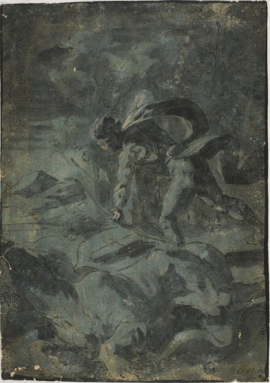 Apollo zabíjí lva od Guido Reni