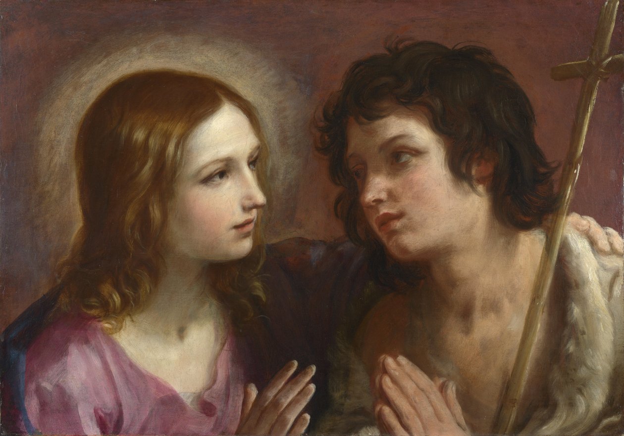 Kristus objímající svatého Jana Křtitele, c. 1640 od Guido Reni