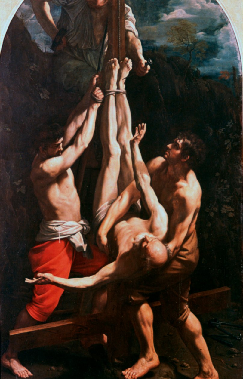Ukřižování svatého Petra, c1600-1642 od Guido Reni