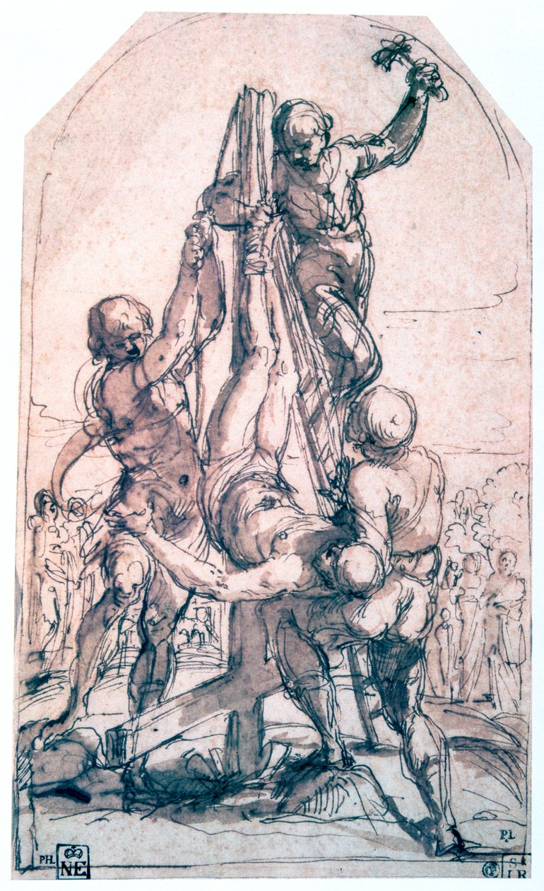Ukřižování svatého Petra, c1600-1642 od Guido Reni