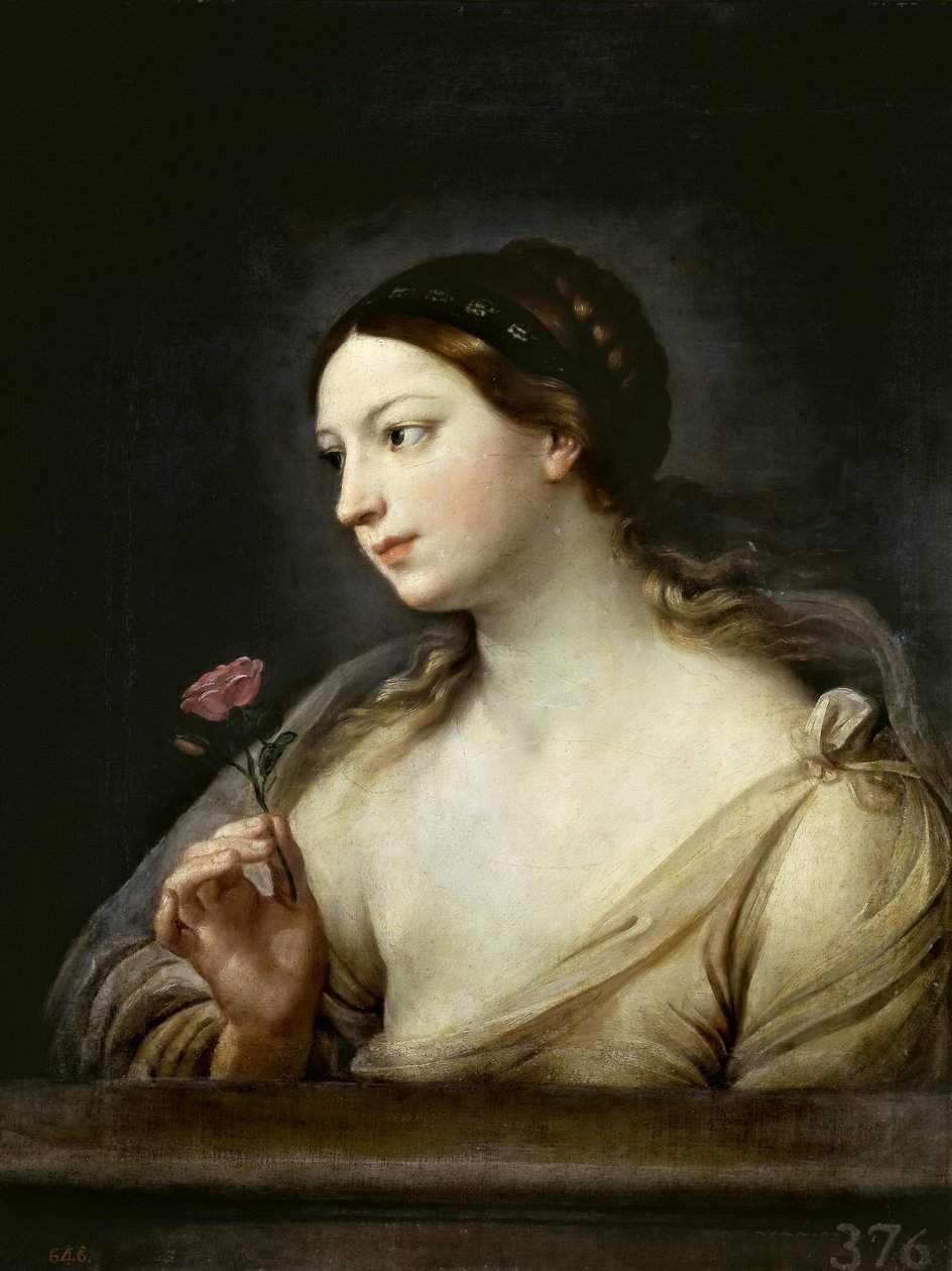 Dívka s růží, 1630-1635. od Guido Reni