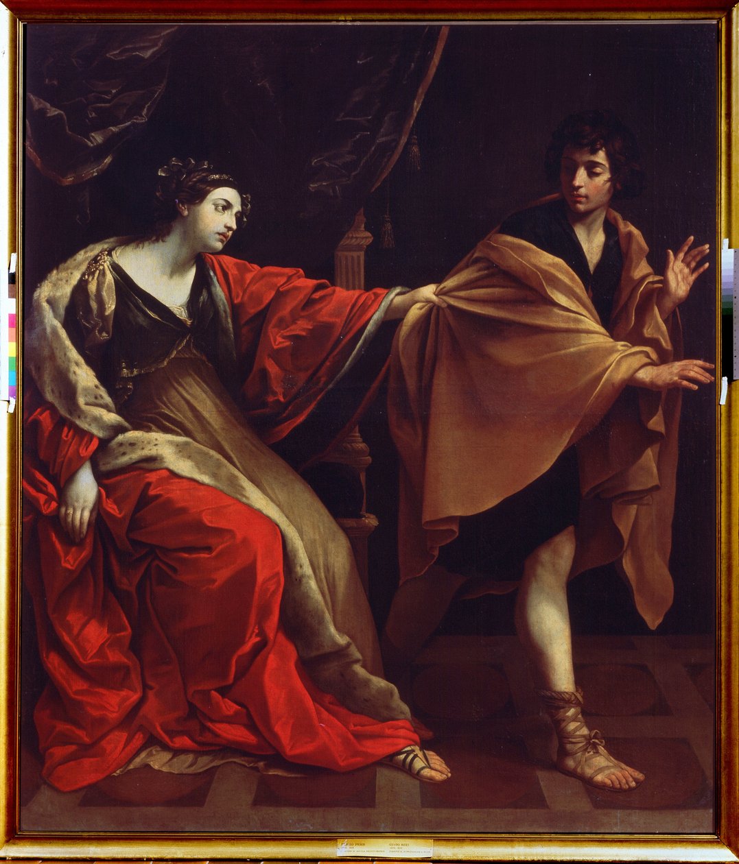 ""Žena Josefa a Potifara"" (manželka Josefa a Potifara) Josef prchající před Potifarovou manželkou (Potifar) a snaží se ho svést. Obraz Guido Reni, známý jako Le Guide (1575-1642) 1626 Puškinovo muzeum, Moskva od Guido Reni