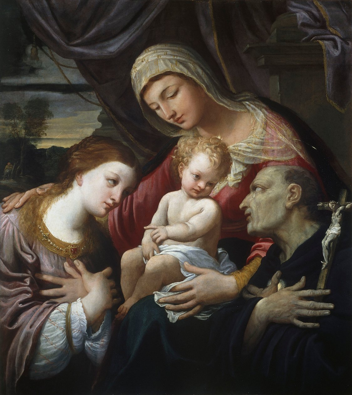 Madonna ja lapsi pyhien kanssa, Guido Reni (1575-1642), öljy kankaalle od Guido Reni