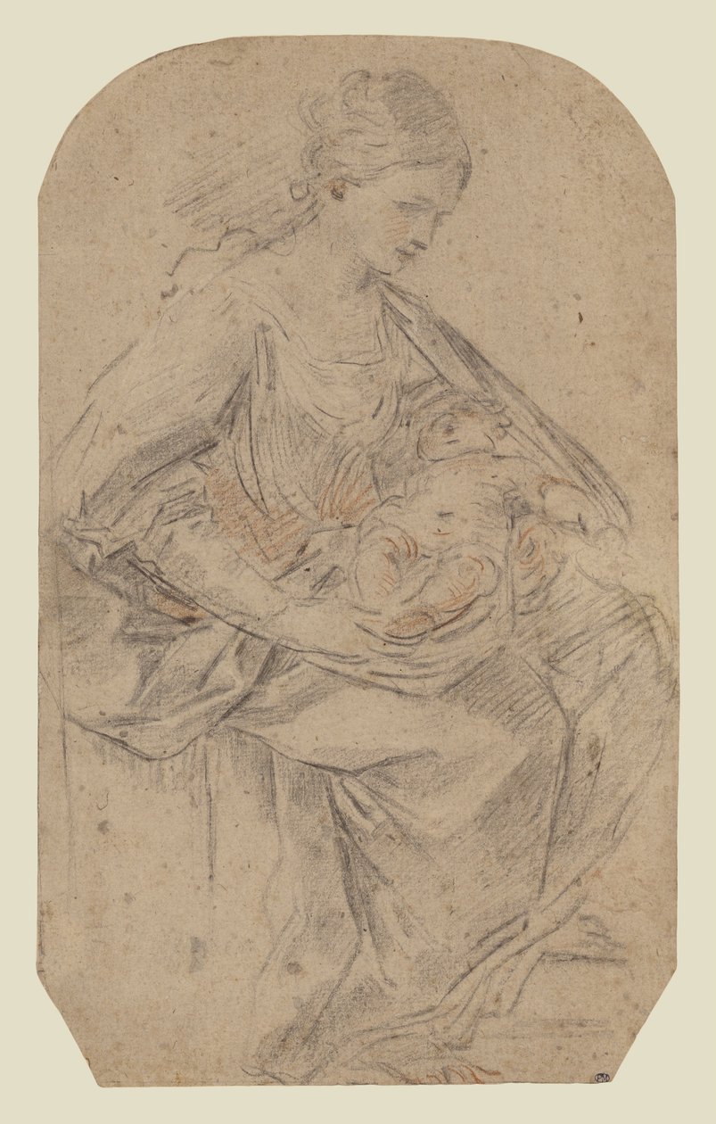 Narození Páně (recto); žena s turbanem (verso) od Guido Reni