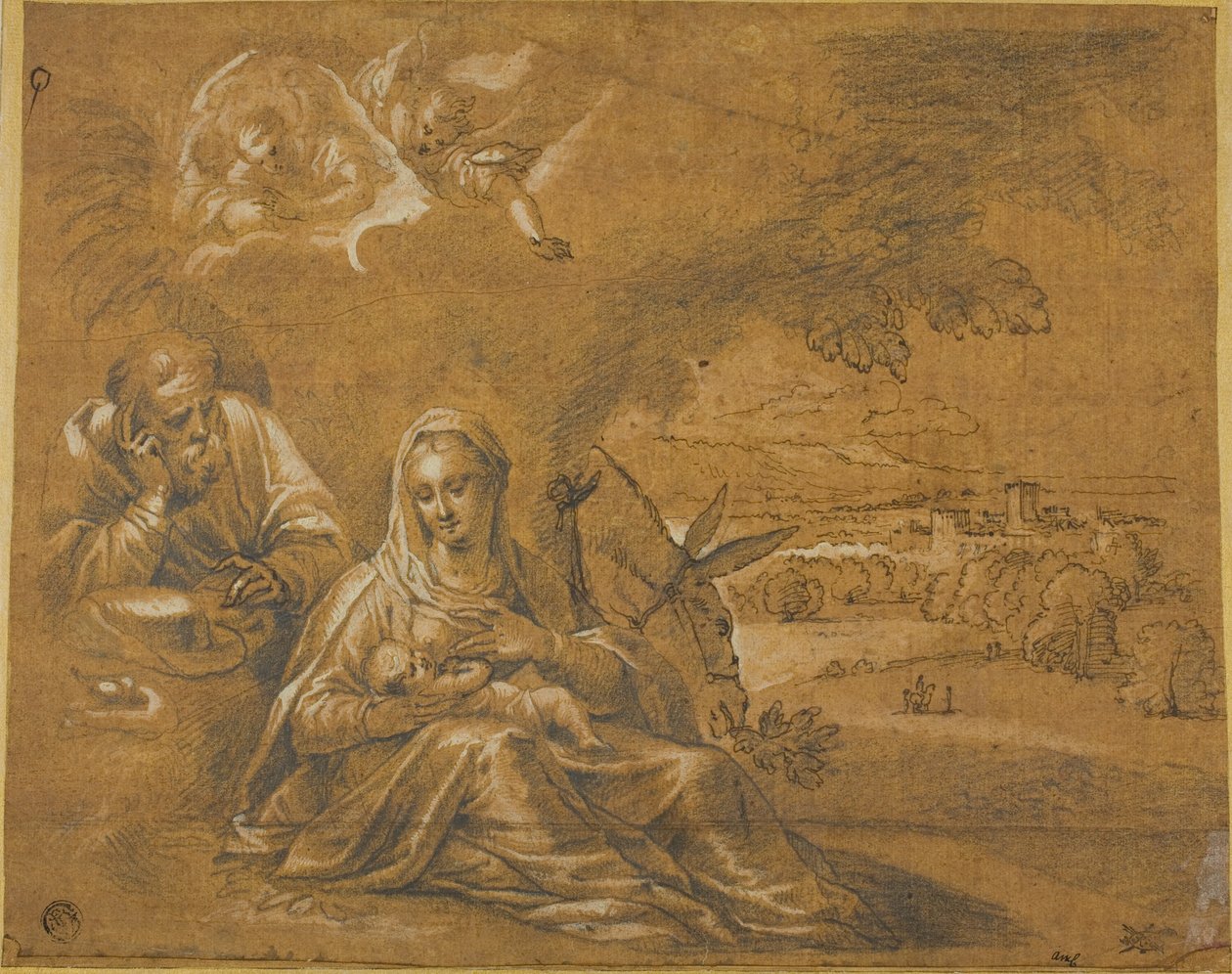 Odpočinek při letu do Egypta od Guido Reni