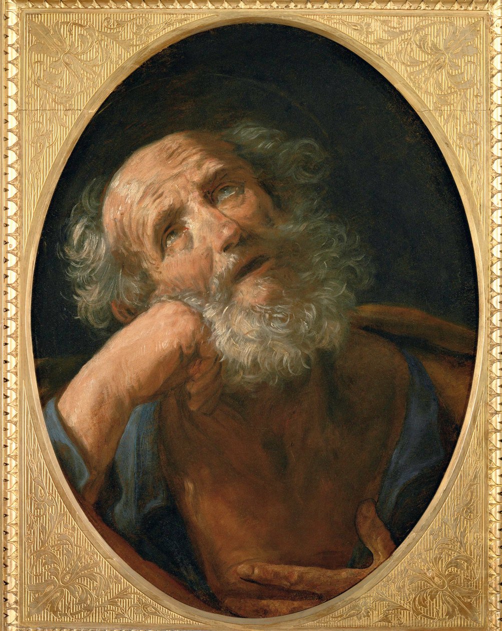 Svatý Petr kajícník - Der reuige Petrus ... (malba na plátně) od Guido Reni