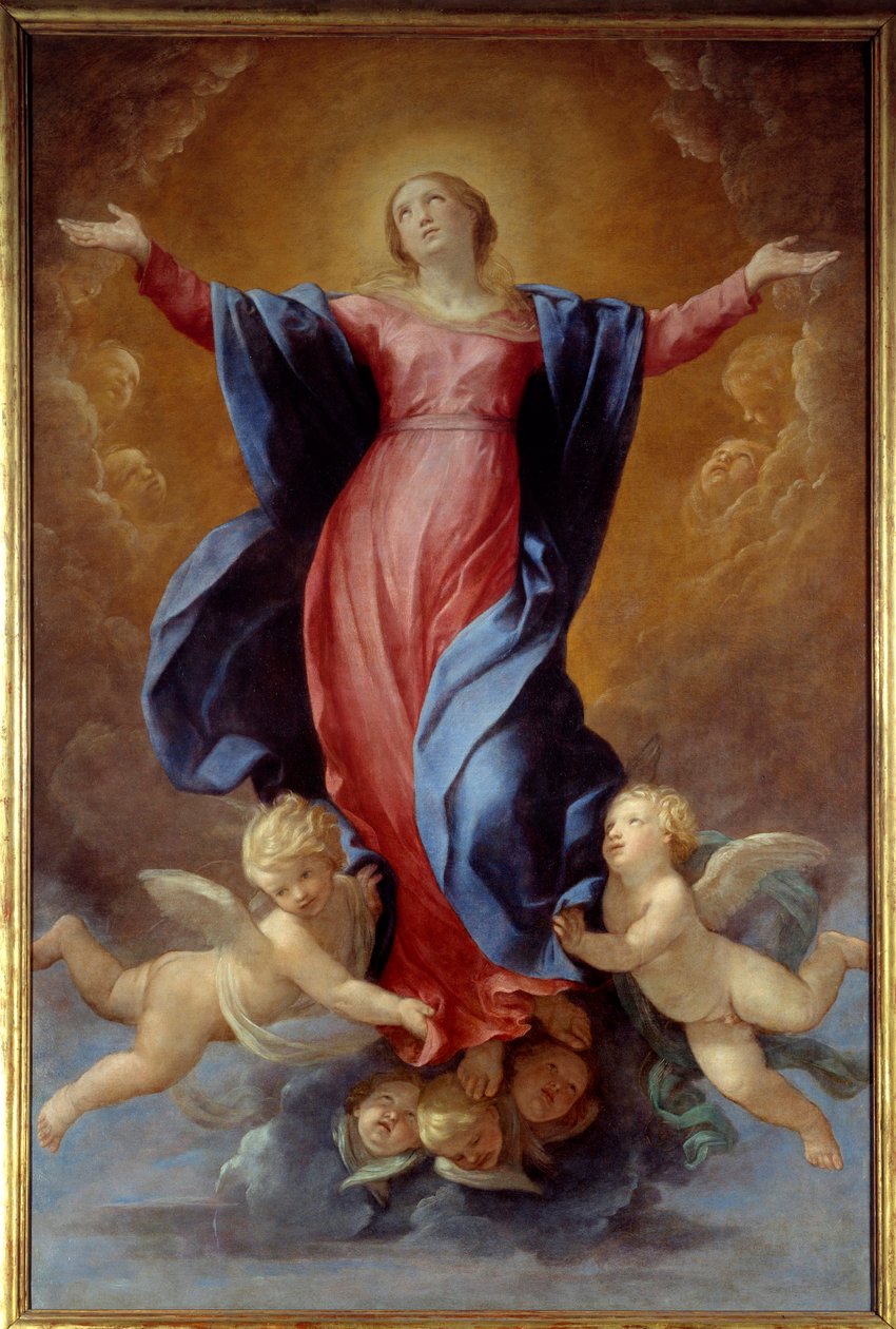 Obraz Nanebevzetí Panny od Guida Reniho s názvem Průvodce (1575-1642) 1637 Slunce. 2,42x1,6 m Lyon, Musee des Beaux Arts od Guido Reni