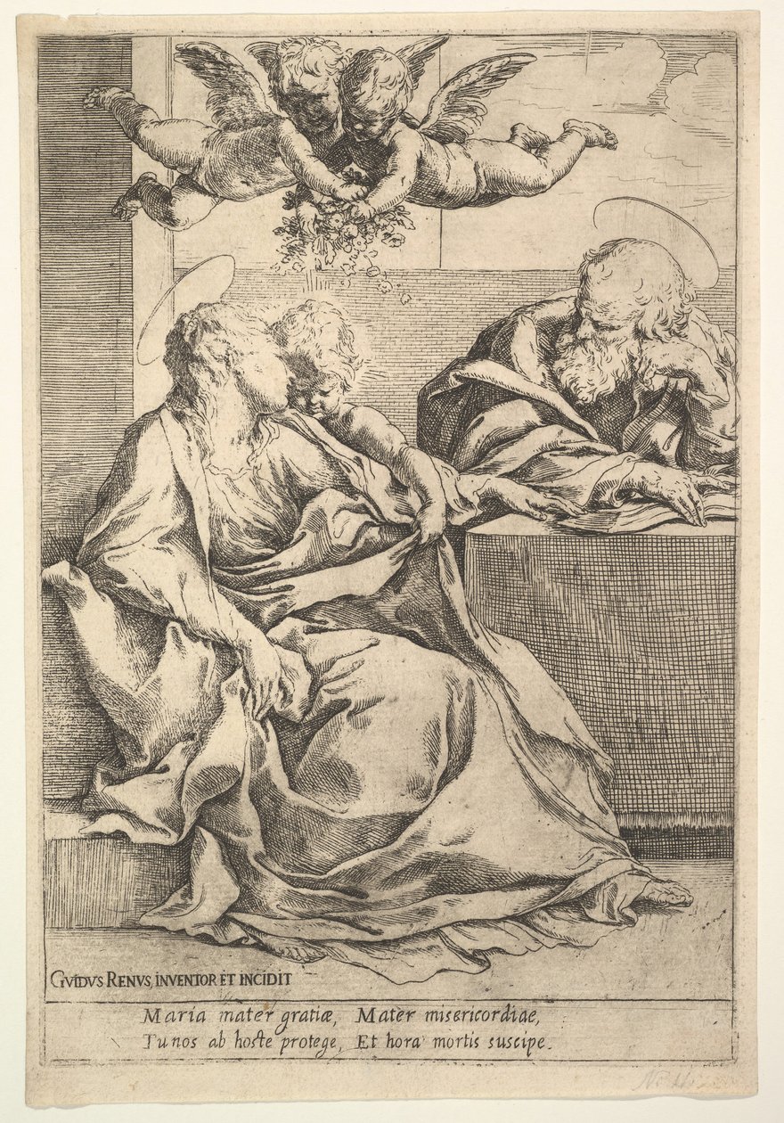 Svatá rodina se dvěma anděly. od Guido Reni