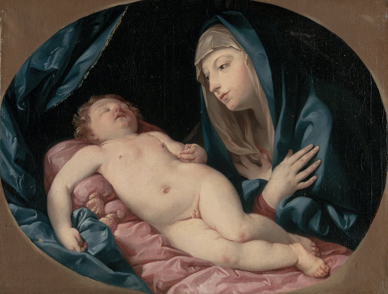 Madona zbožňující spící dítě od Guido Reni