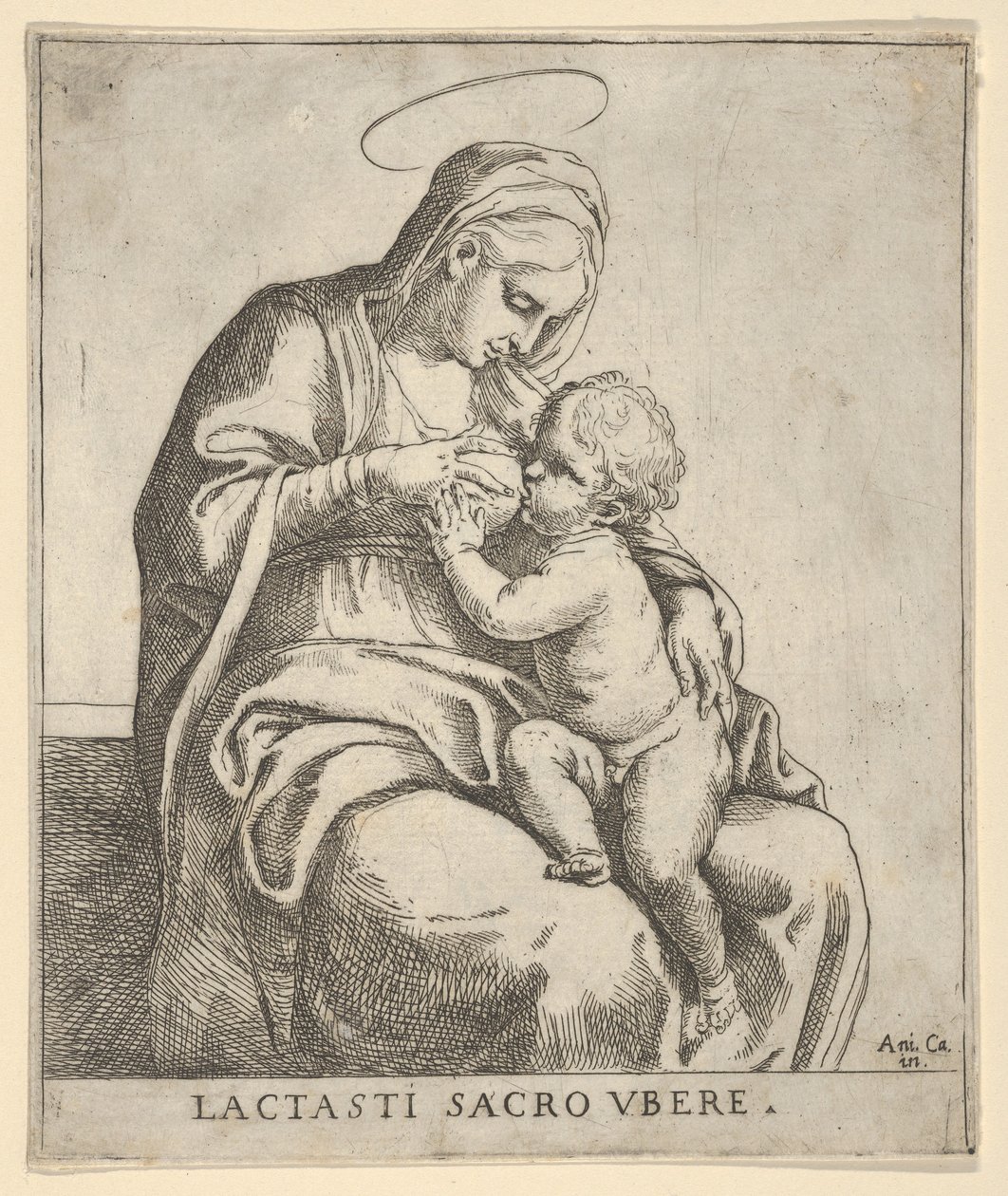 Panna kojící nemluvně Krista, ca. 1590-1610. od Guido Reni