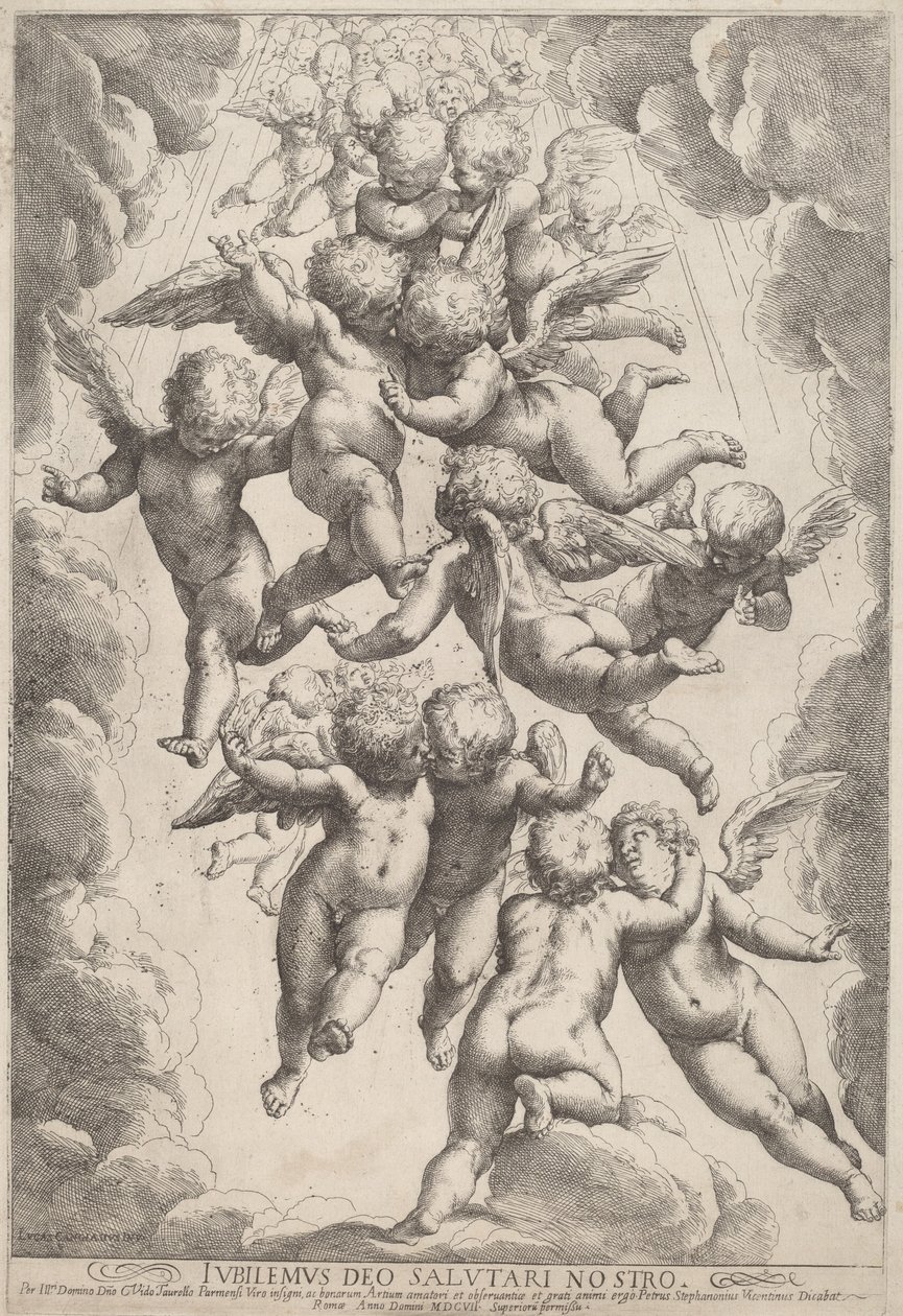 Andělé ve slávě od Guido Reni, after Luca Cambiaso