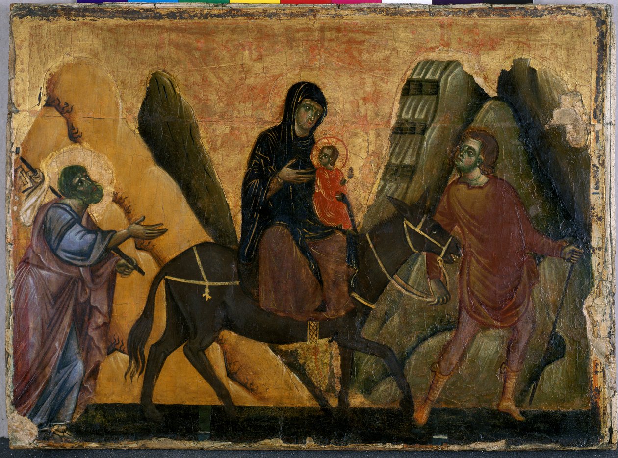Let do Egypta (tempera na dřevě) od Guido da Siena