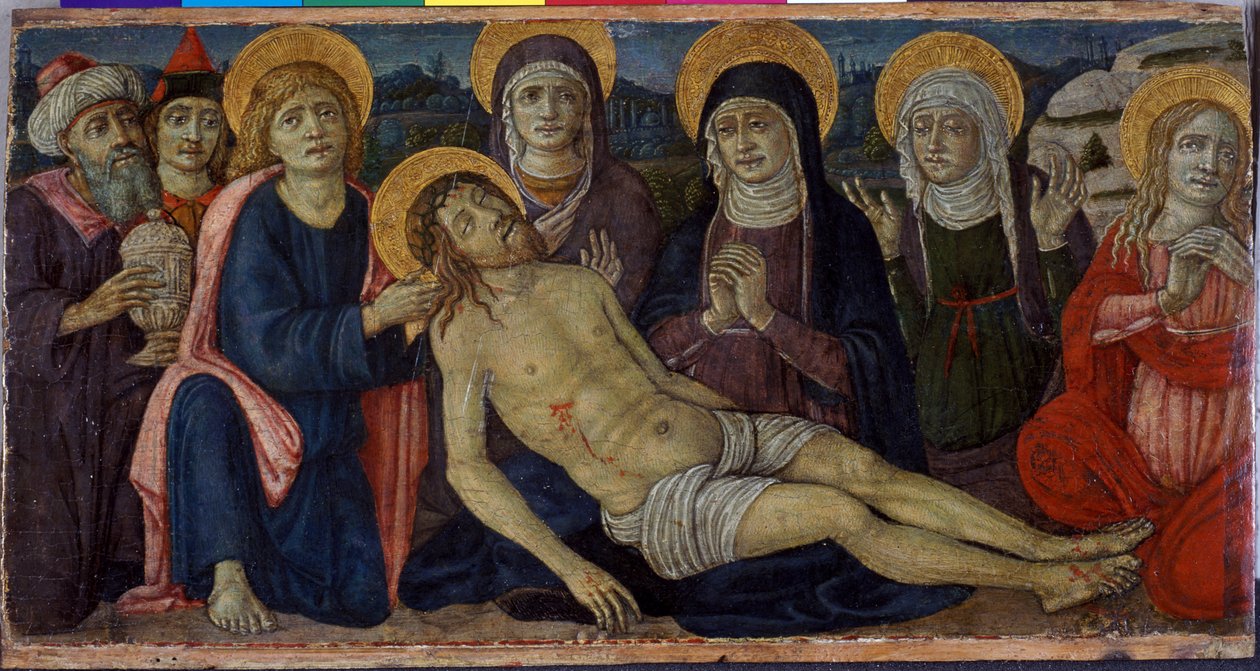 Oplakávání Krista, cca 1500 (tempera na dřevě) od Guidoccio di Giovanno Cozzarelli