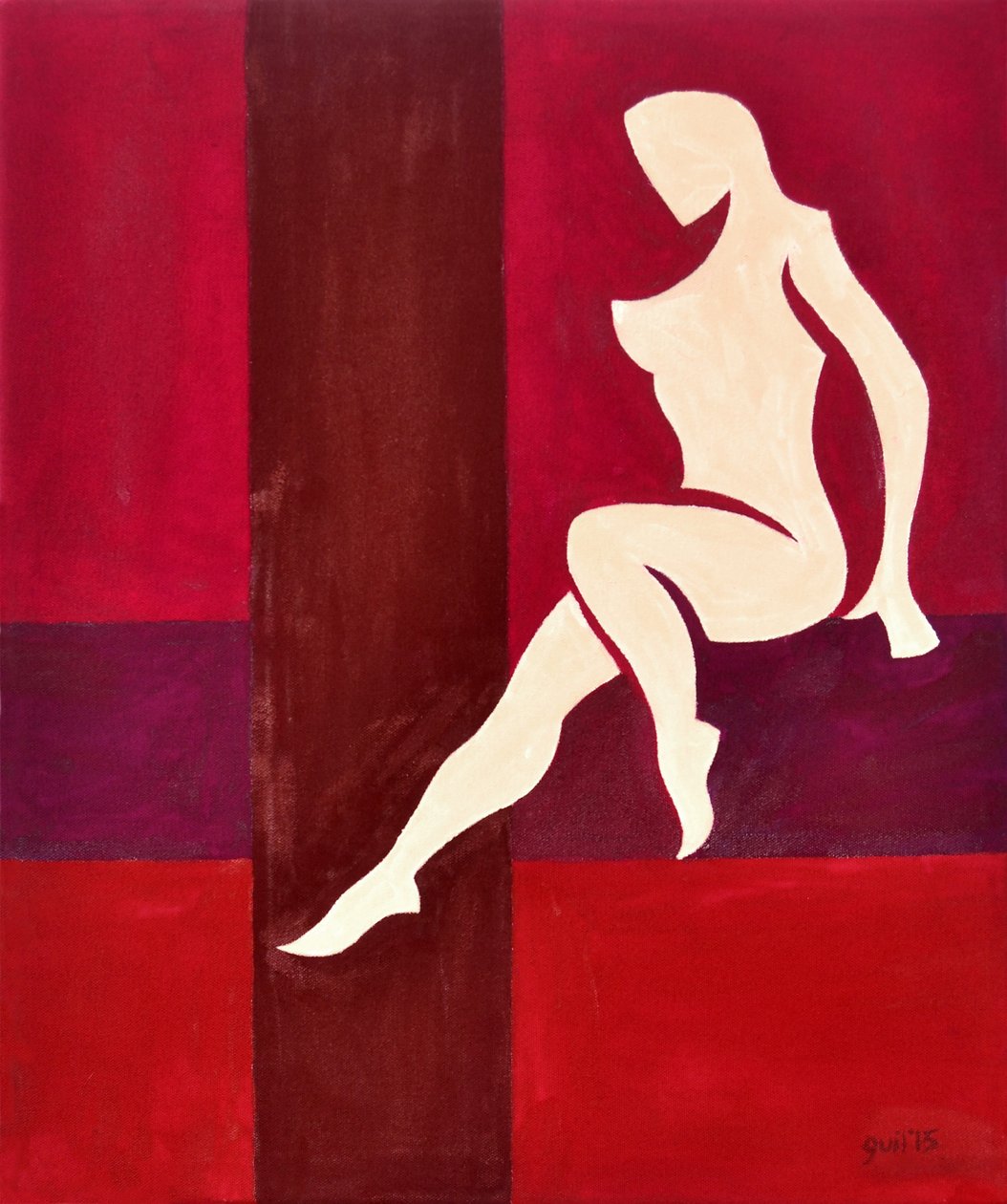 Bold as Love (Towering in Shiny Metallic Purple Armour), 2015 (olej na plátně) od Guilherme Pontes